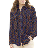 Viskose Winter Geometrisch Navy - Ribes y Casals