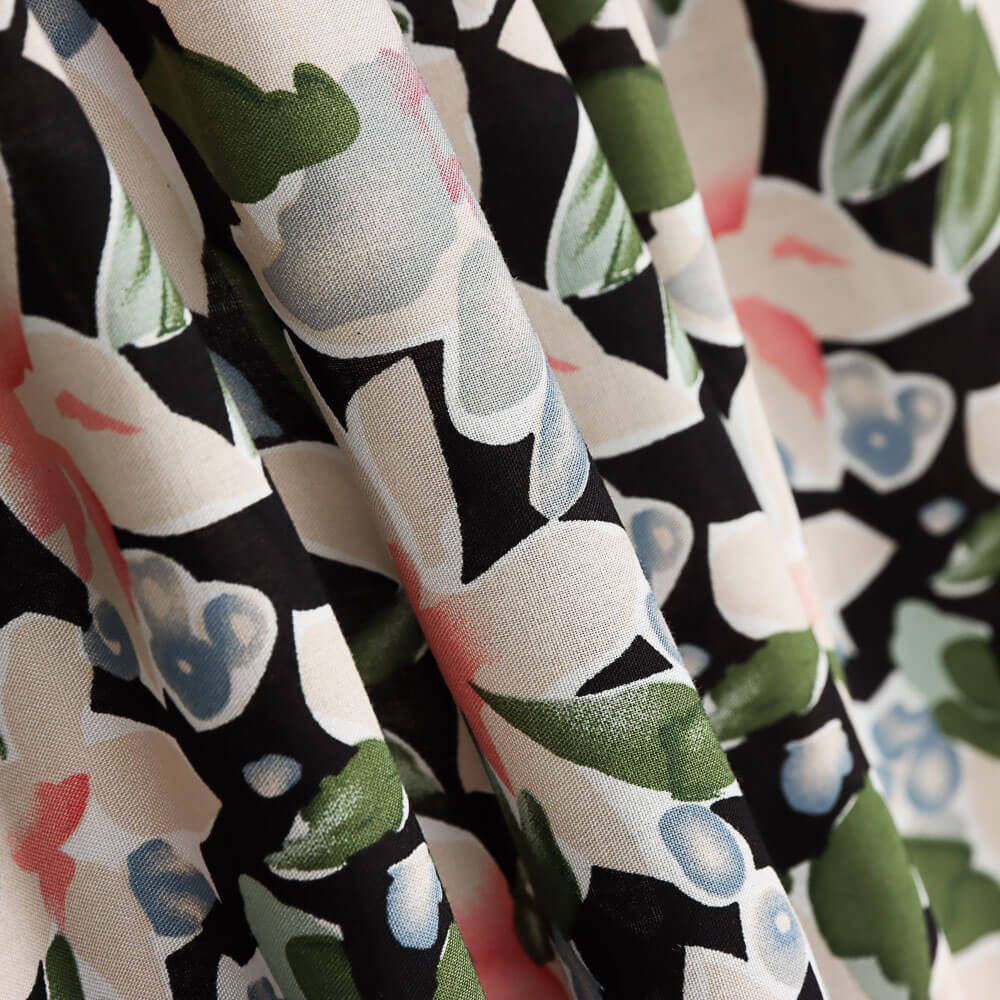 Viskose Blume Maxi Schwarz - Ribes y Casals