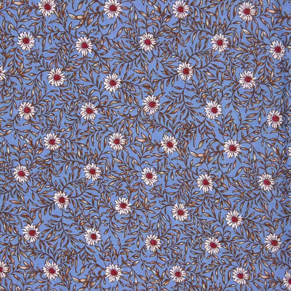 Viskose Floral Blau Denim - Ribes y Casals