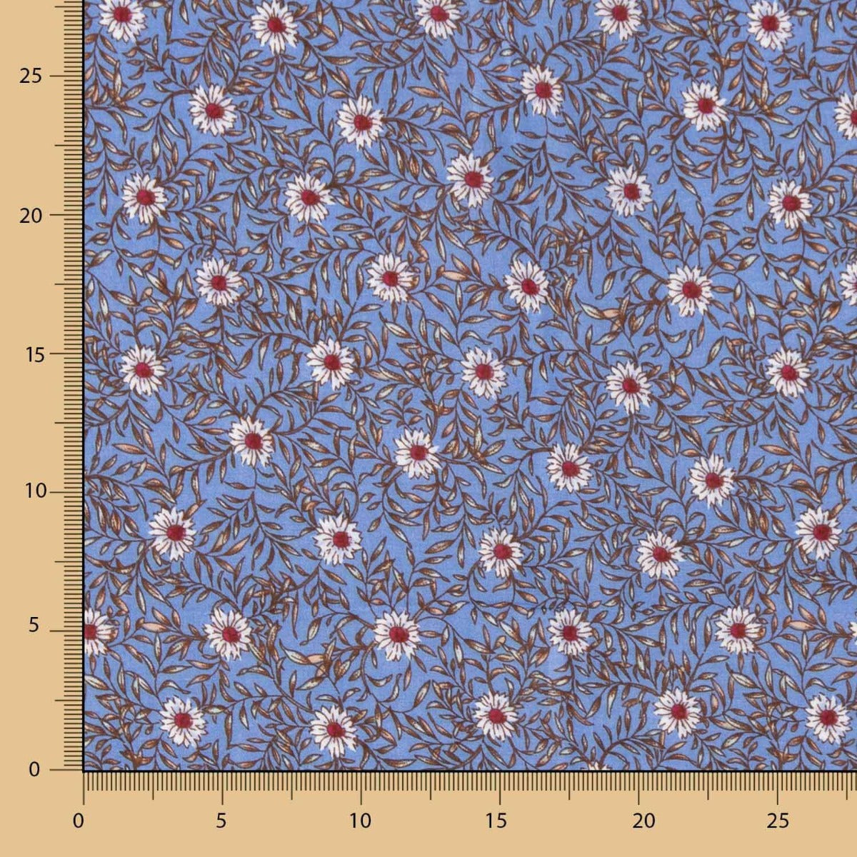 Viskose Floral Blau Denim - Ribes y Casals