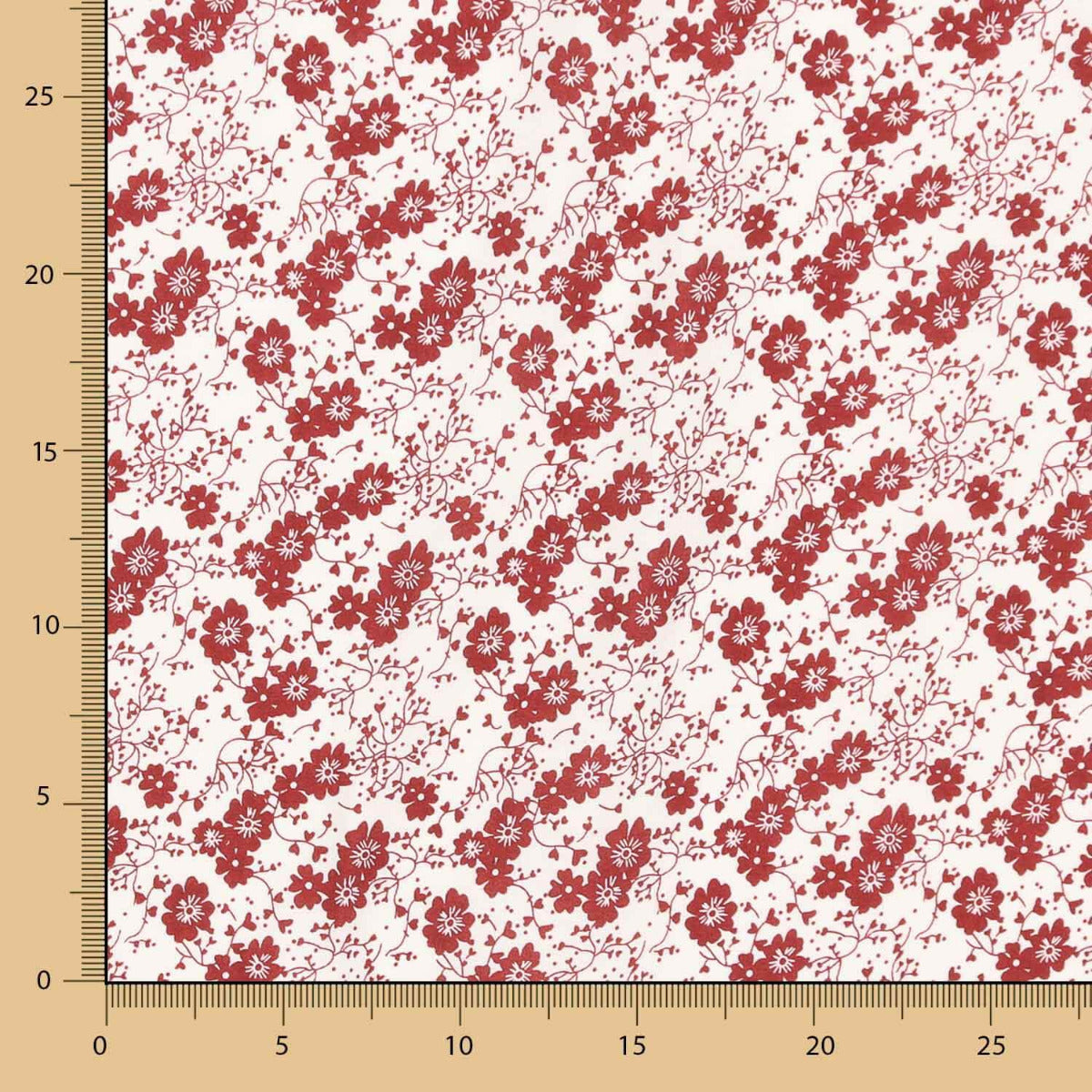 Viskose Blume Polka Dot Granat - Ribes y Casals