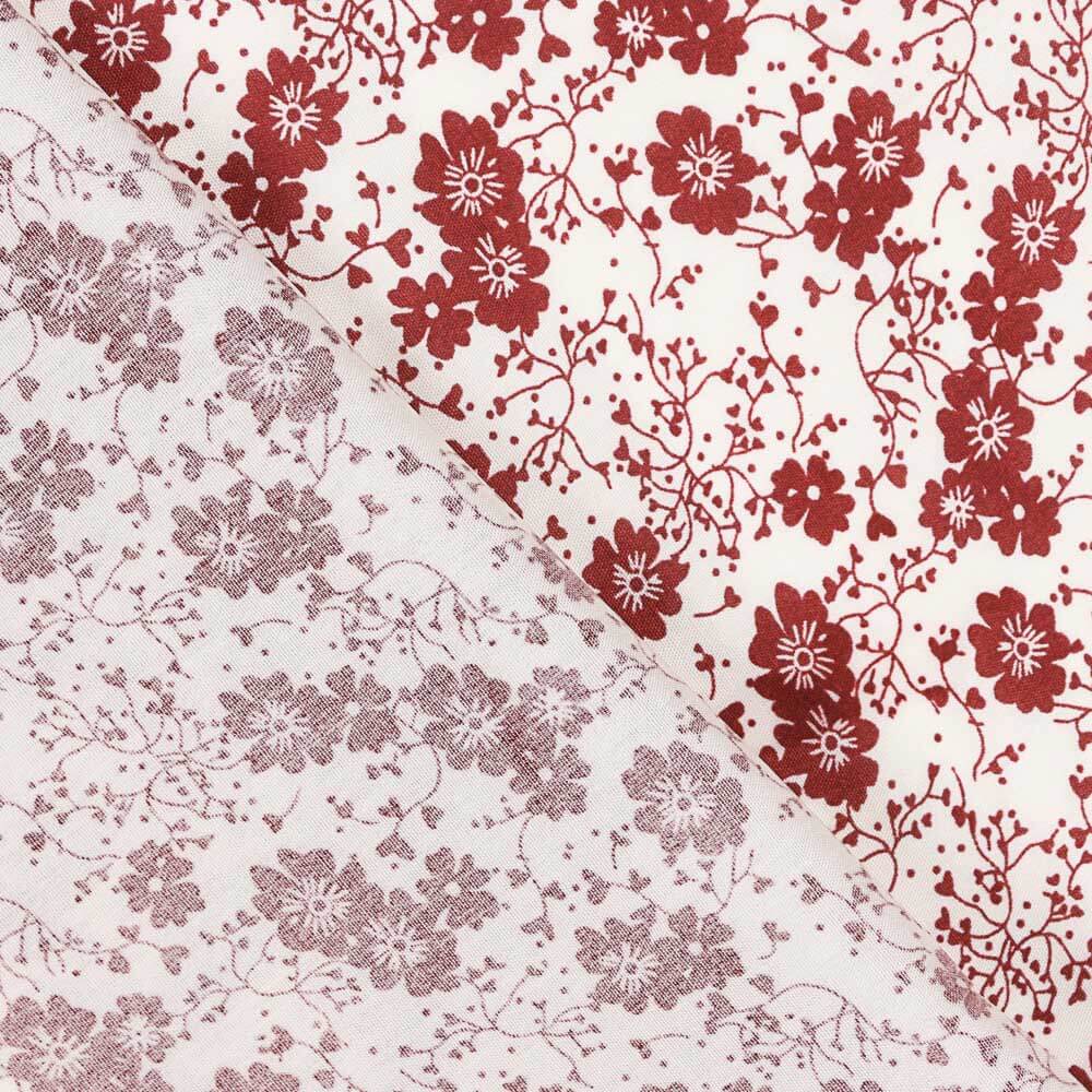Viskose Blume Polka Dot Granat - Ribes y Casals