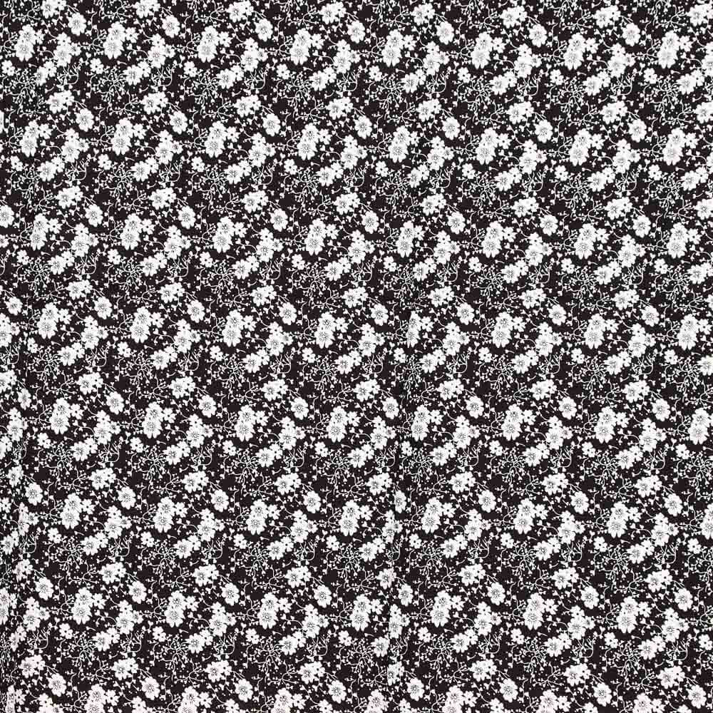 Viskose Blume Polka Dot Schwarz - Ribes y Casals
