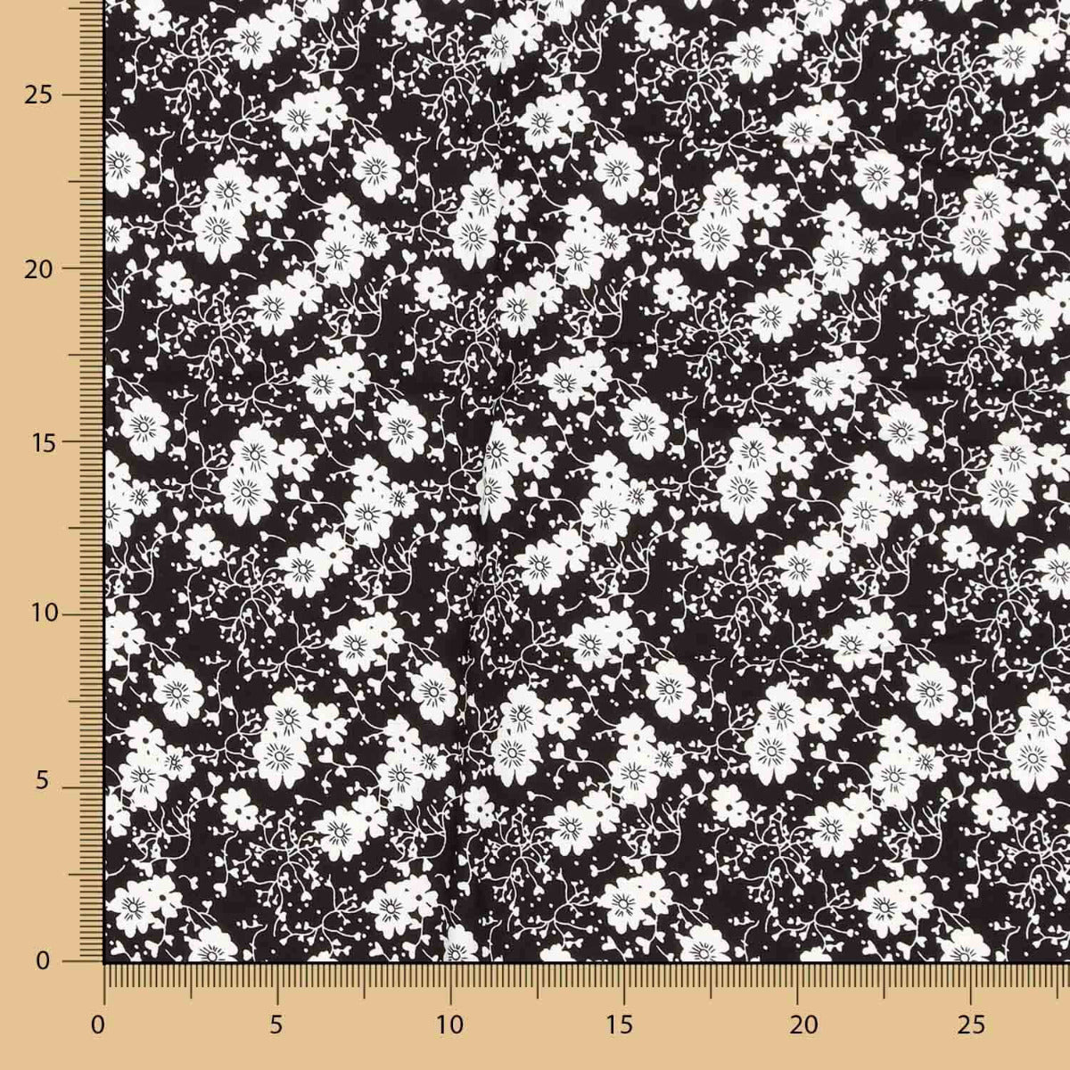 Viskose Blume Polka Dot Schwarz - Ribes y Casals