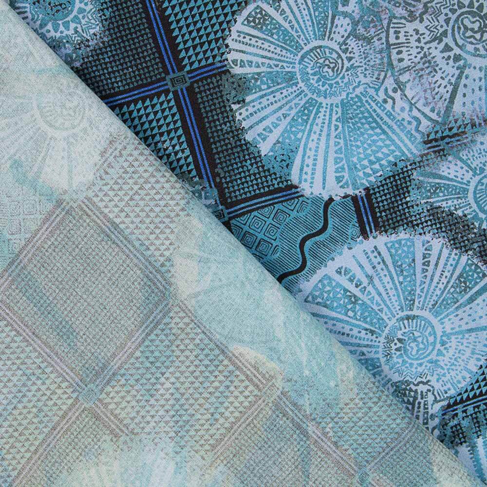 Viskose Blau Denim Schnecken - Ribes y Casals