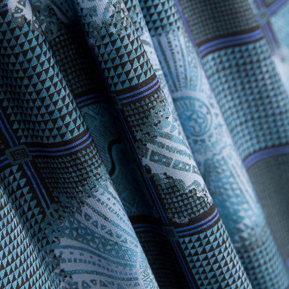 Viskose Blau Denim Schnecken - Ribes y Casals