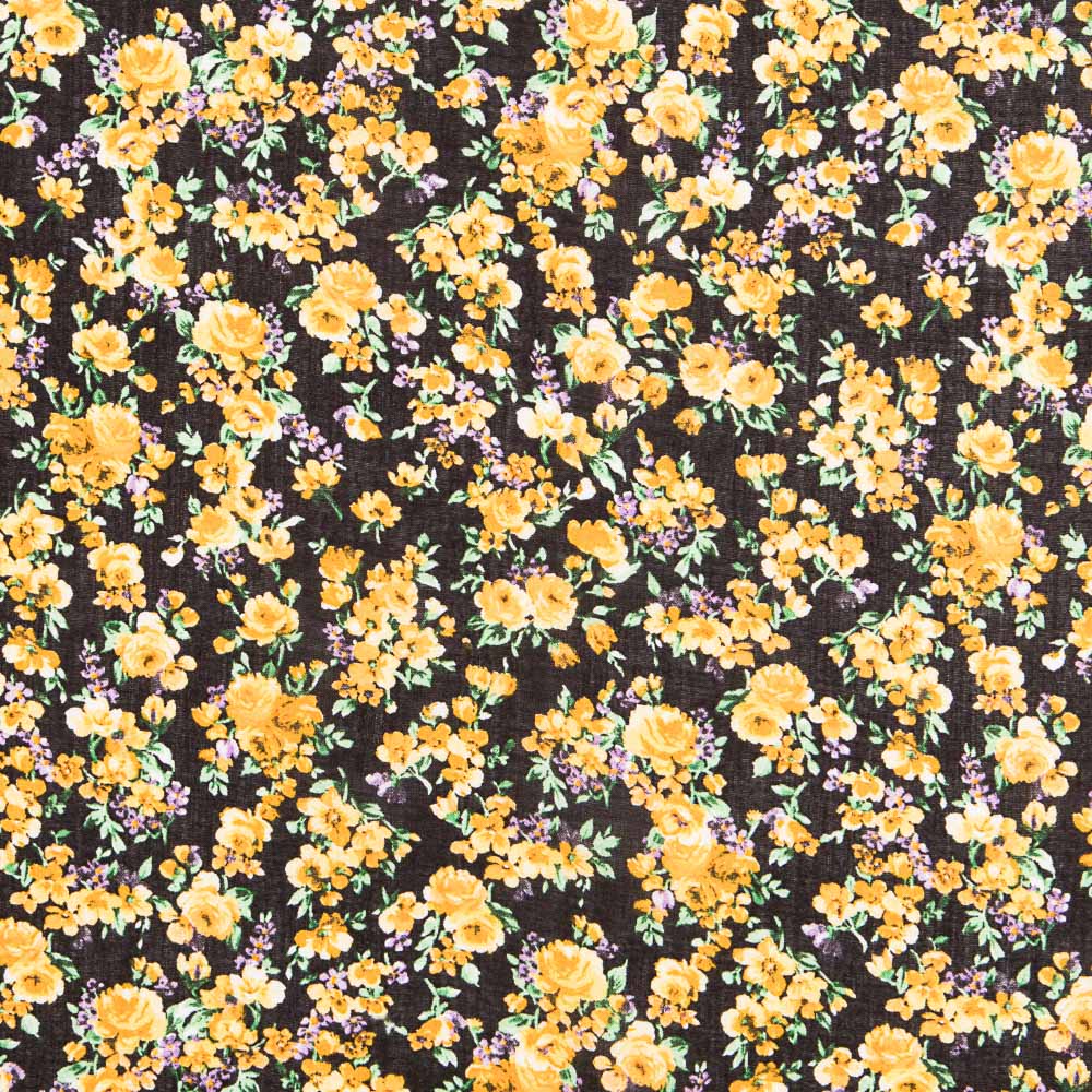 Viskose Cretonne Gelb Blume - Ribes y Casals