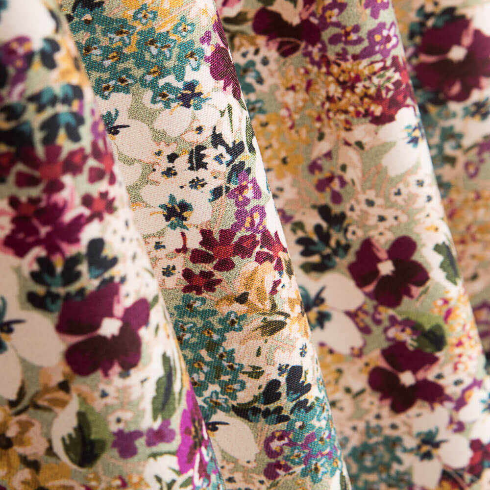 Viskose Elastan Floral - Ribes y Casals