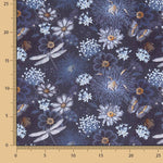 Abaca Blau Bedruckte Viskose - Ribes y Casals
