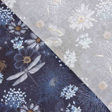 Abaca Blau Bedruckte Viskose - Ribes y Casals