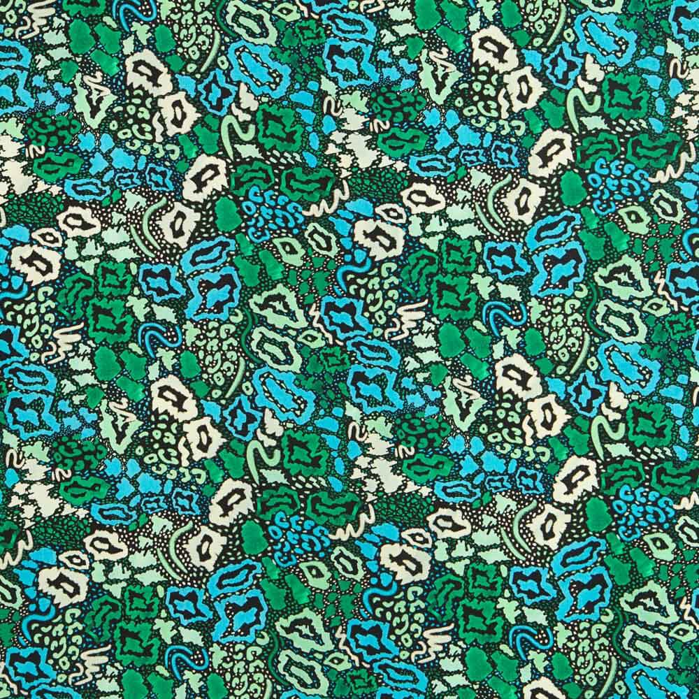 Bedruckte Viskose Animal Print Grün - Ribes y Casals