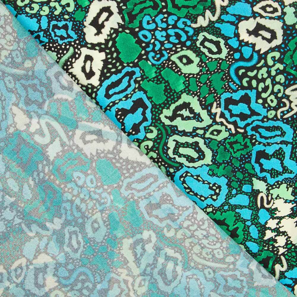 Bedruckte Viskose Animal Print Grün - Ribes y Casals