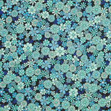 Bedruckte Viskose Blume 70 Blau - Ribes y Casals