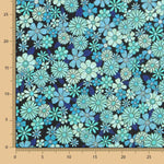 Bedruckte Viskose Blume 70 Blau - Ribes y Casals