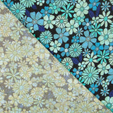 Bedruckte Viskose Blume 70 Blau - Ribes y Casals