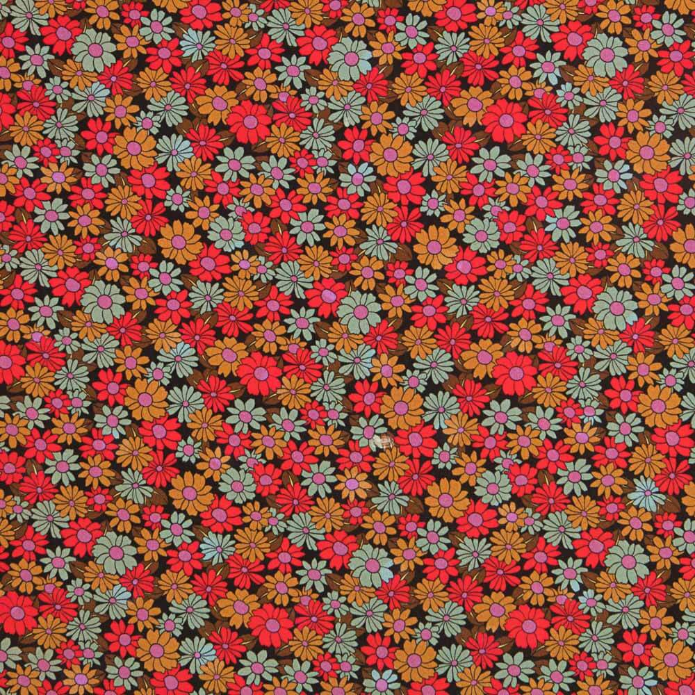 Bedruckte Viskose Blume 70 Rot - Ribes y Casals