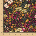 Bedruckte Viskose Blumenmalerei Schwarz - Ribes y Casals