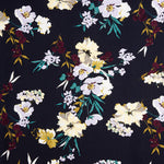 Floral bedruckte Viskose Maxi Blume Navy - Ribes y Casals