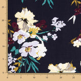 Floral bedruckte Viskose Maxi Blume Navy - Ribes y Casals