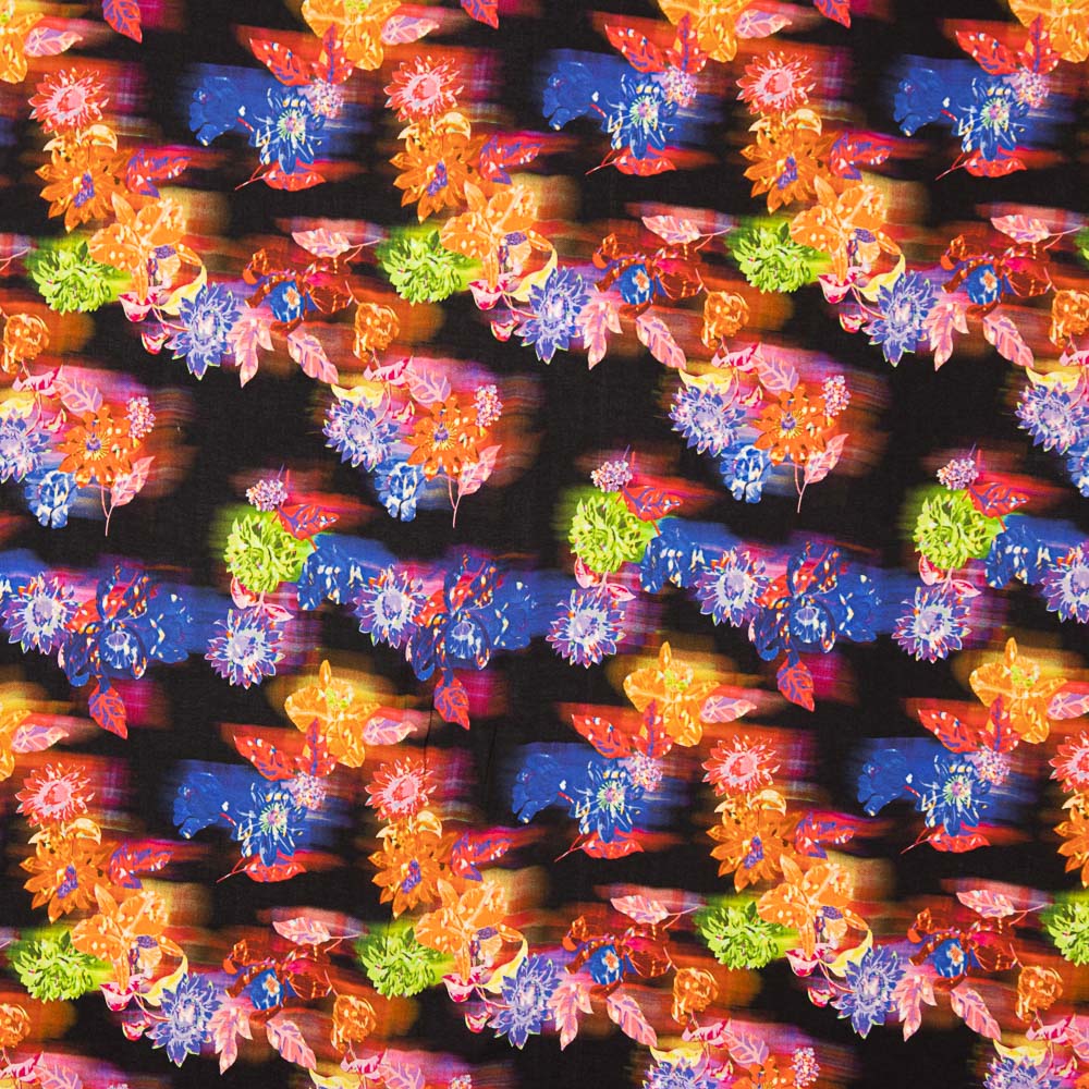Neon-Multiflower bedruckte Viskose - Ribes y Casals