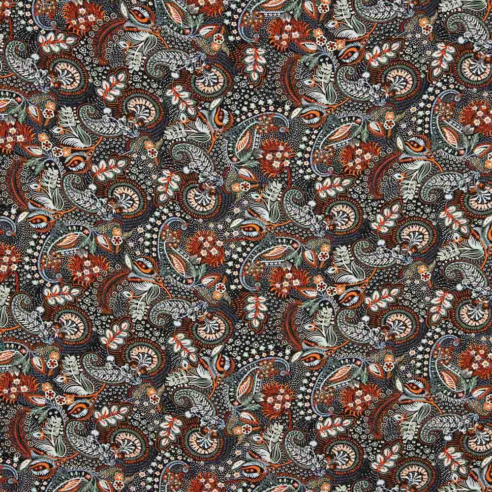 Paisley bedruckte Viskose Maroon - Ribes y Casals