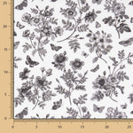 Villandry Black Printed Viscose Retal - Verschiedene Größen x 148 cm breit - Ribes y Casals
