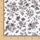 Villandry Black Printed Viscose Retal - Verschiedene Größen x 148 cm breit - Ribes y Casals