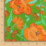 Viskose-Reststück Malibu-Blumenmuster grün – verschiedene Längen x Breite 140 cm - Ribes y Casals