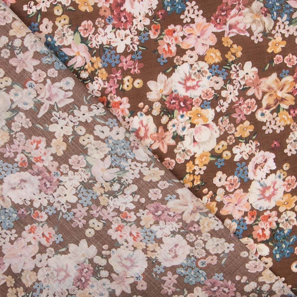 Viskose Floral Browns - Ribes y Casals