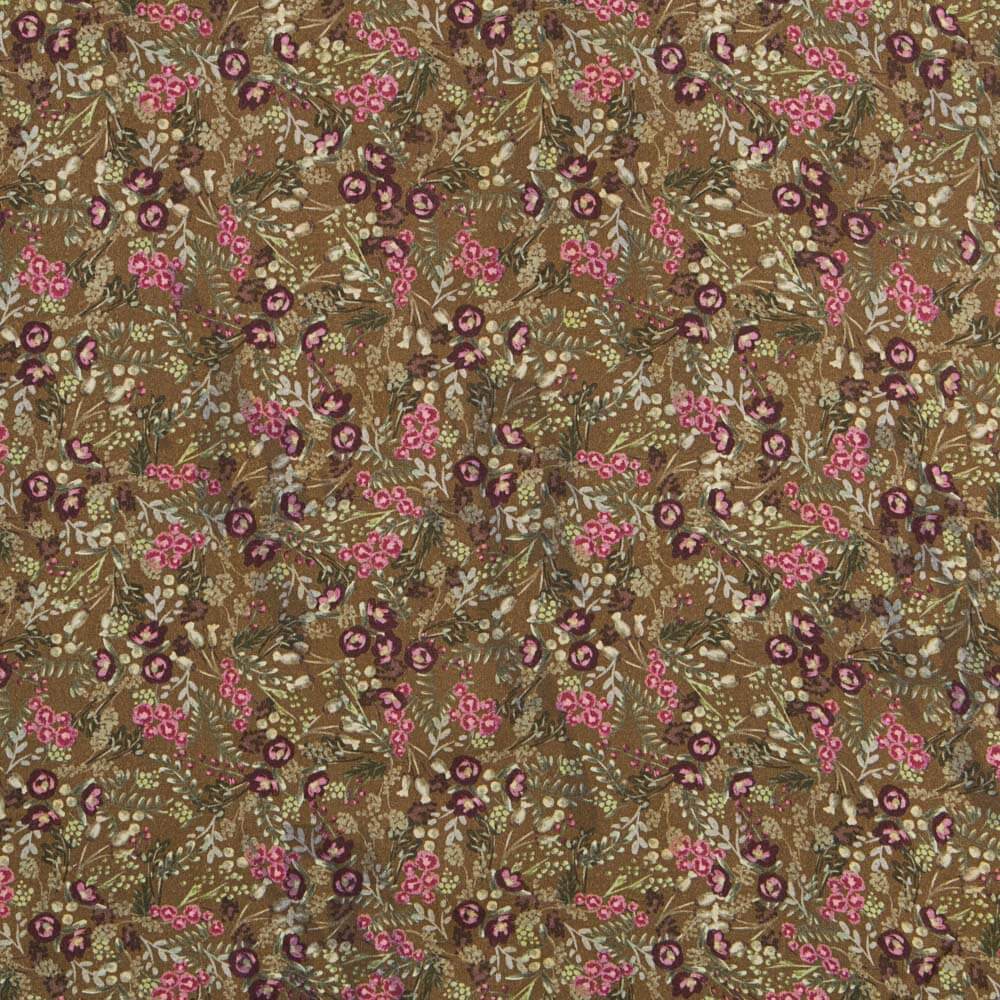 Viskose Floral Khaki Grün - Ribes y Casals