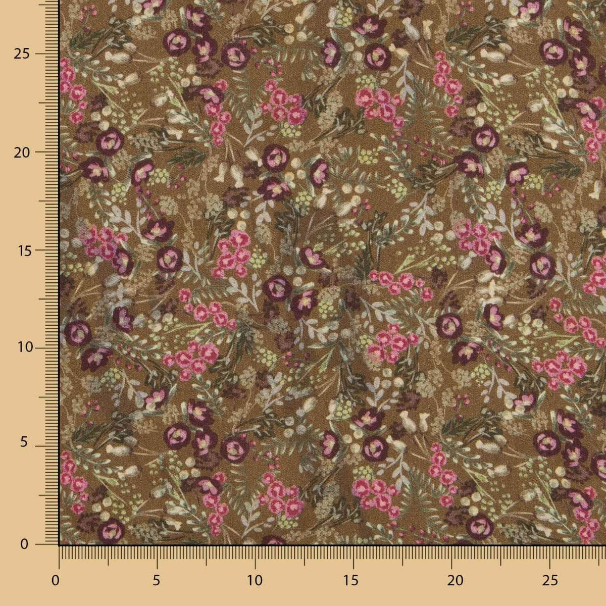 Viskose Floral Khaki Grün - Ribes y Casals