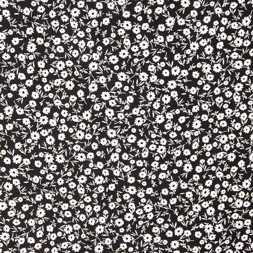 Viskose Blumen Feld Schwarz - Ribes y Casals