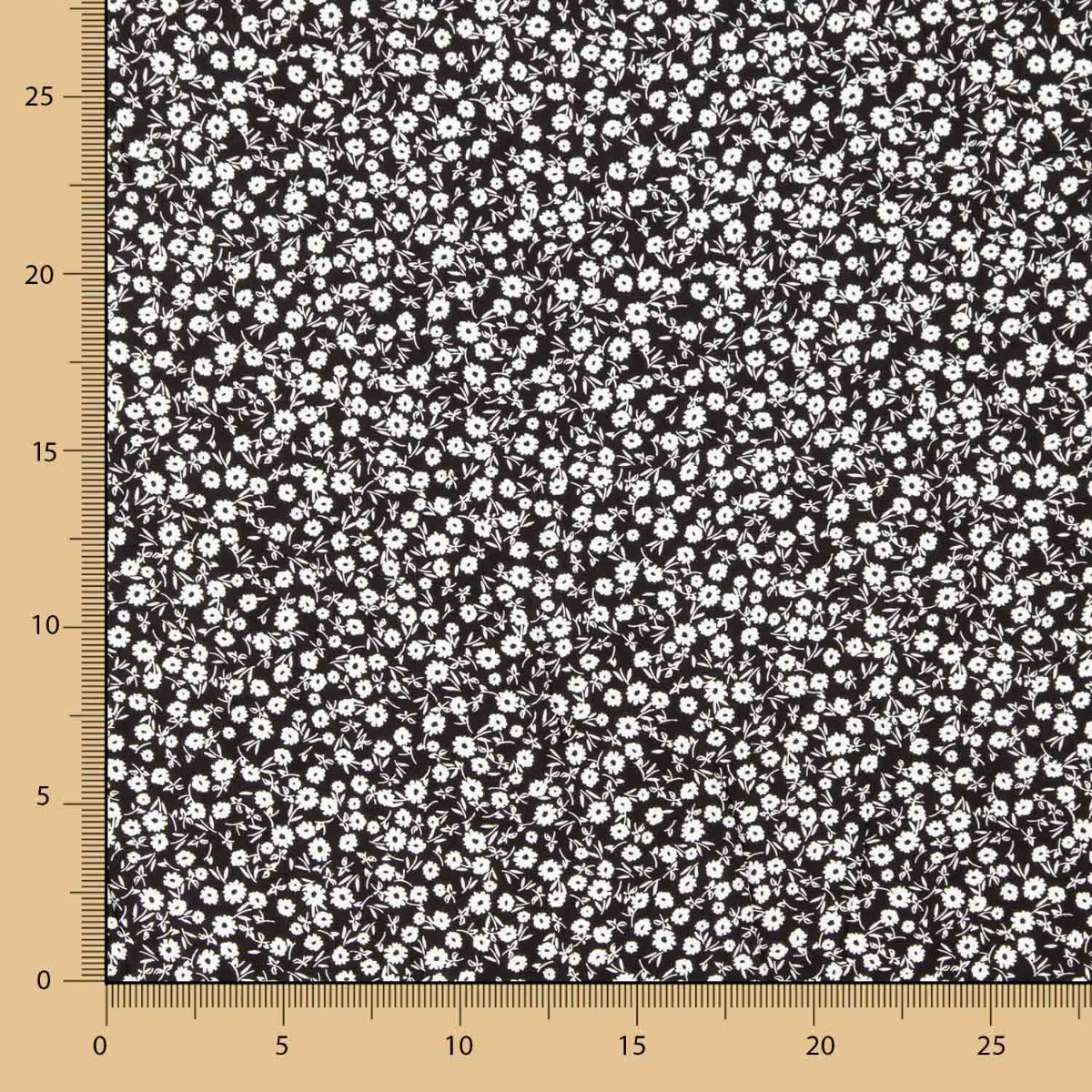 Viskose Blumen Feld Schwarz - Ribes y Casals