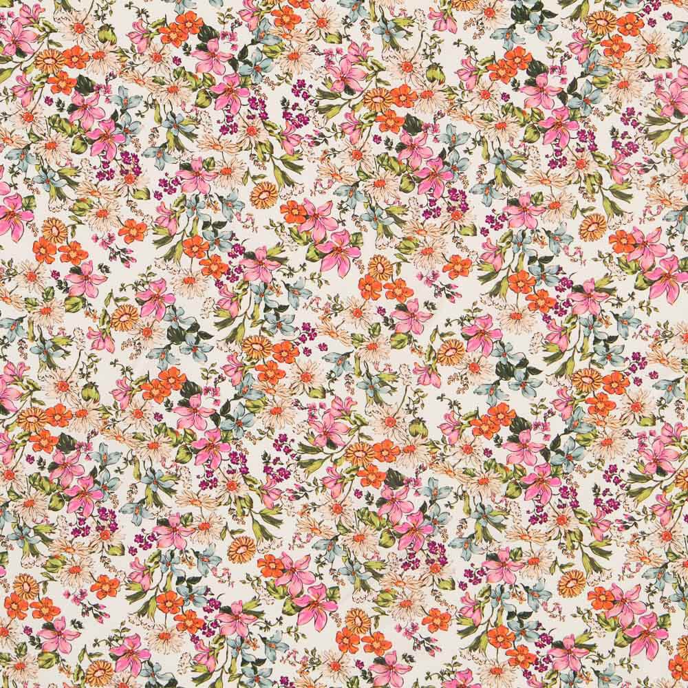 Viskose Wilde Blumen Ecru - Ribes y Casals