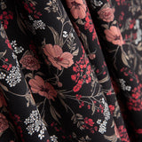 Floral bedruckte Viskose Schwarz - Ribes y Casals