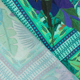 Viskose-Reststück „Tropisches Karomuster“ – Blau – Verschiedene Maße x Breite 140 cm - Ribes y Casals