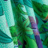 Viskose-Reststück „Tropisches Karomuster“ – Blau – Verschiedene Maße x Breite 140 cm - Ribes y Casals