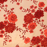Roter geblümter Satin Viskose - Ribes y Casals