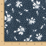 Viskose Polka Dots Floral Mitternachtsblau - Ribes y Casals