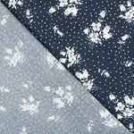 Viskose Polka Dots Floral Mitternachtsblau - Ribes y Casals