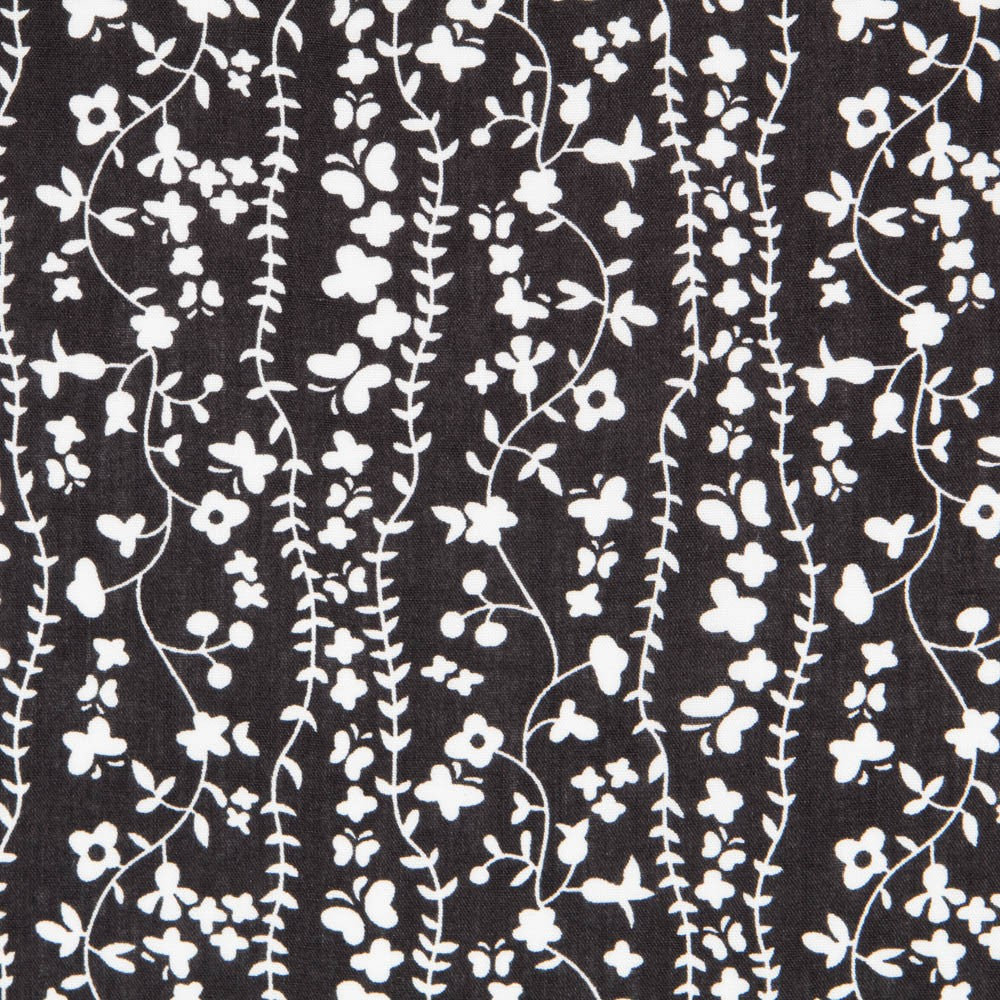 Viskose Florale Volants Schwarz - Ribes y Casals