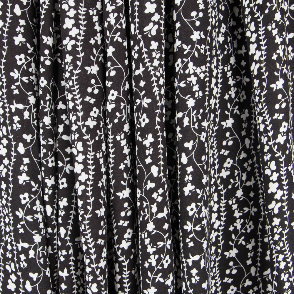 Viskose Florale Volants Schwarz - Ribes y Casals