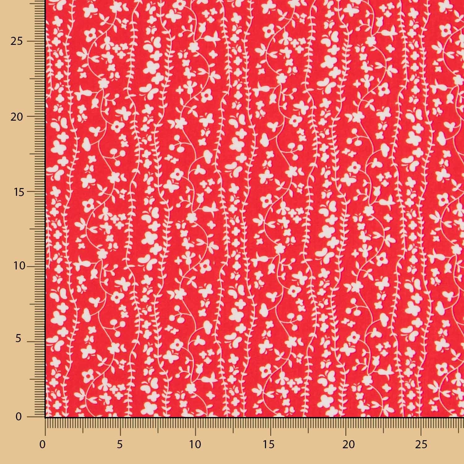 Viskose Floral Volants Rot - Ribes y Casals
