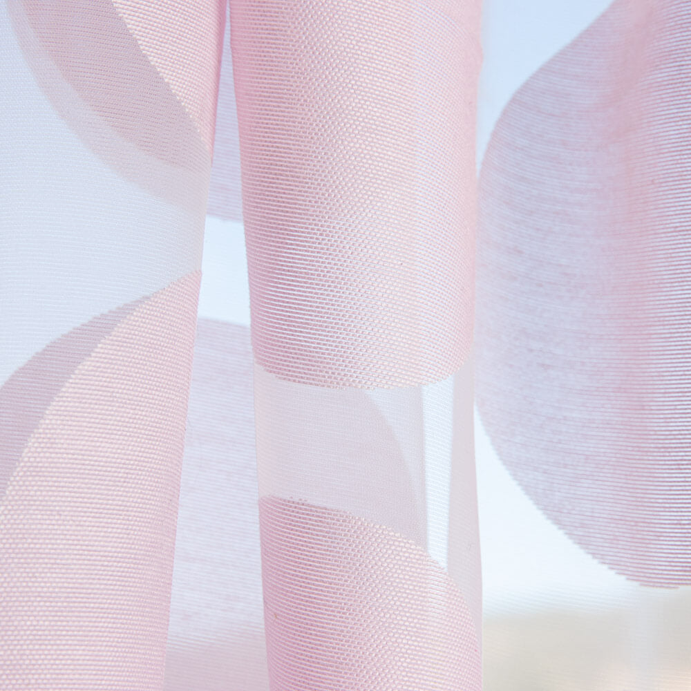 Rosa Geometrischer Druck Netzvorhang - Ribes y Casals