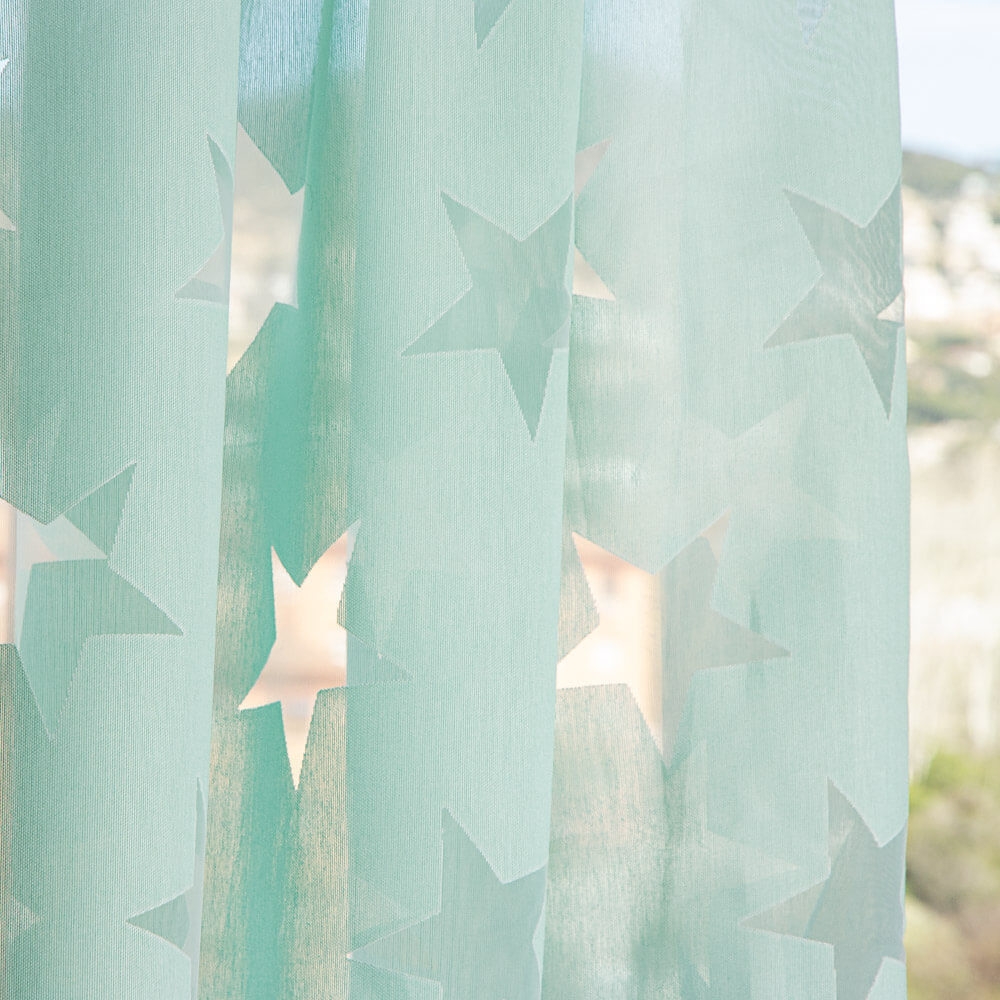 Devoré Stars Water Green Gardine - Ribes y Casals