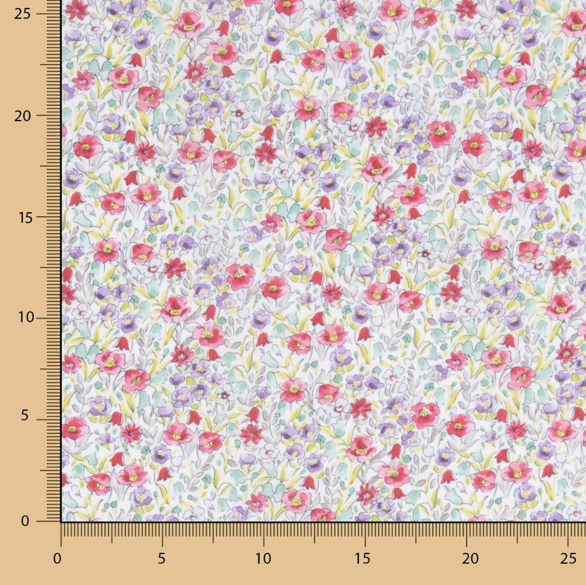 Voile Baumwolle Blumen Nimes Rot - Ribes y Casals