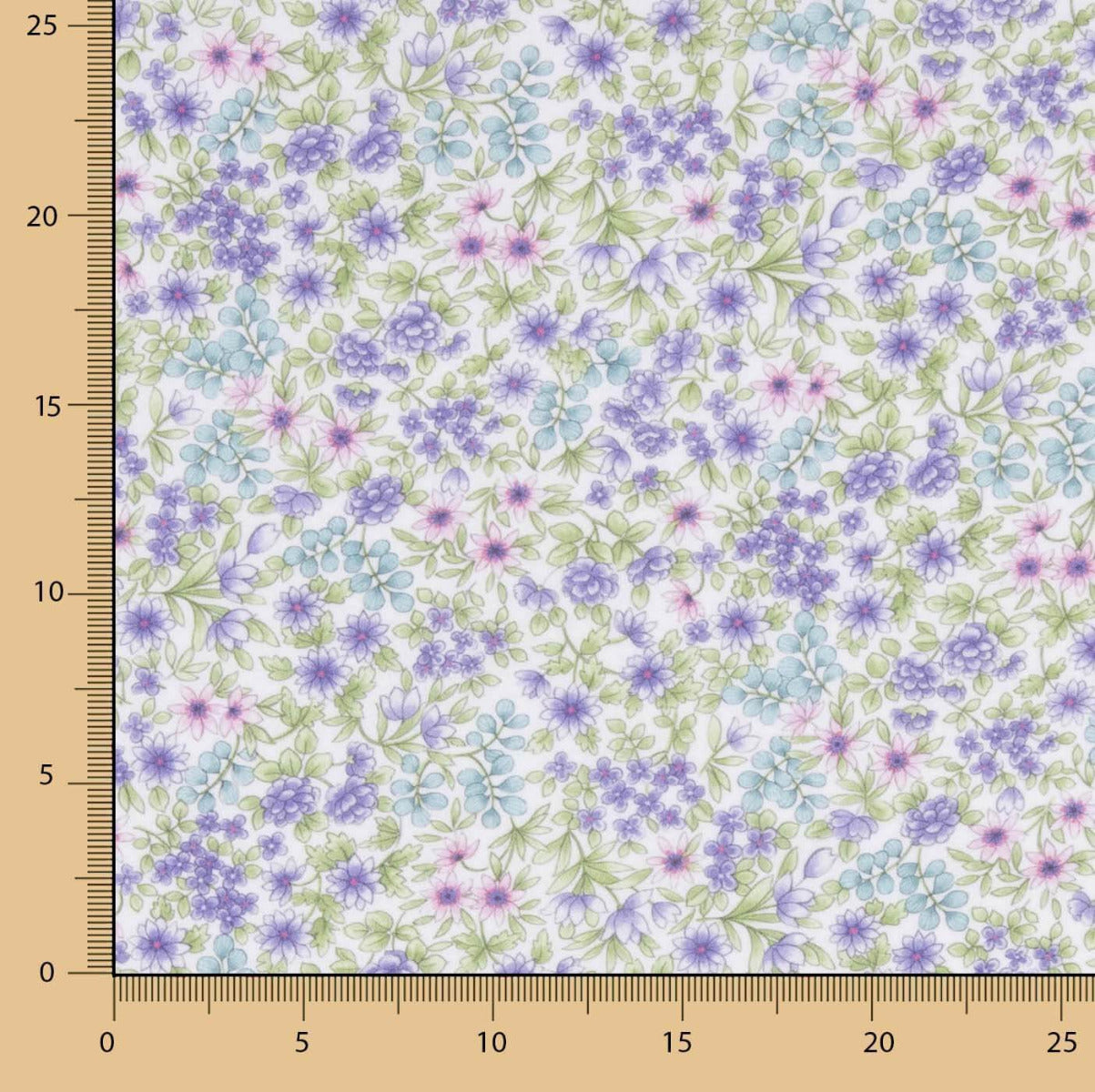 Voile Baumwolle Blumen Scharlachrot Flieder - Ribes y Casals