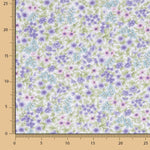 Voile Baumwolle Blumen Scharlachrot Flieder - Ribes y Casals