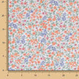 Voile Baumwolle Scharlachrot Orange Blumen - Ribes y Casals