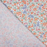 Voile Baumwolle Scharlachrot Orange Blumen - Ribes y Casals